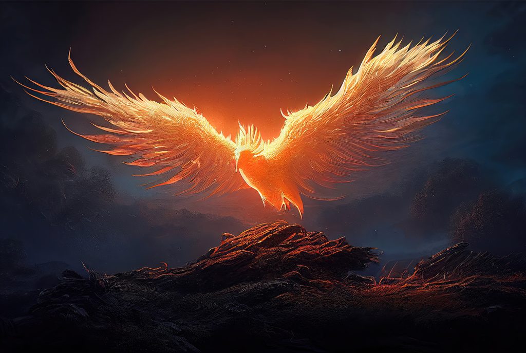illustration of phoenix rising