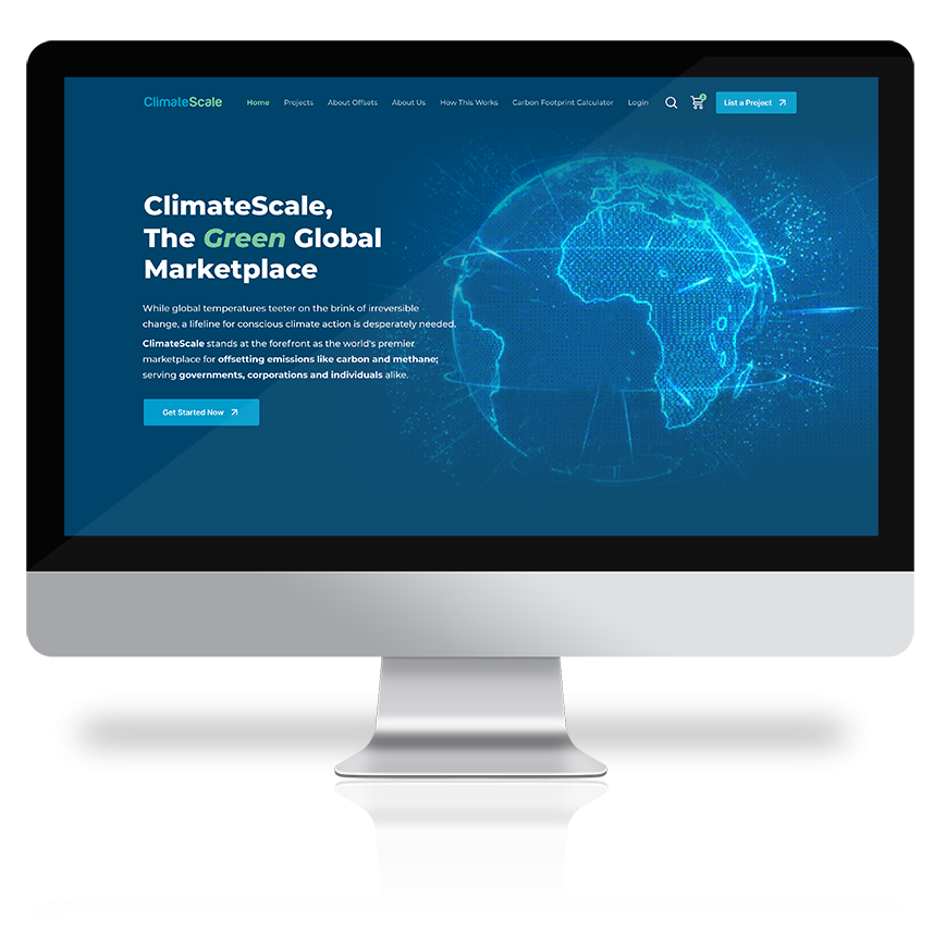 ClimateScale home screen on monitor